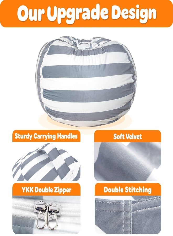 Lukeight Stuffed Animals Storage Bean Bag Chair Cover - Premium Velvet Organizer with YKK Zipper Holds 80+ Plush Toys, Washable Kids Room Decor (No Filling, X-Large) - Image 4